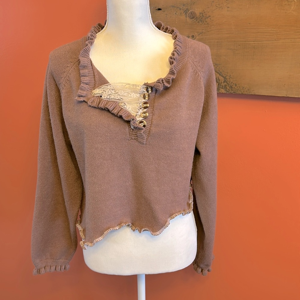 One-of-a-kind Upcycled A symmetrical sweater